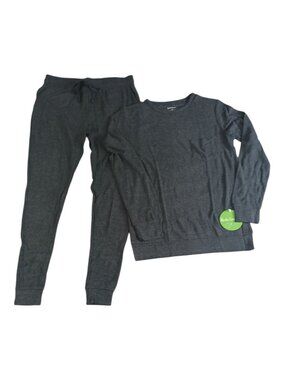 Little Starlet Women's Jogger Set Size XS Black 2 Piece Set Lounge Pajamas Long